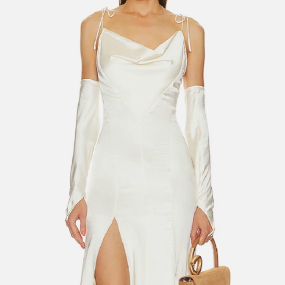 Cult Gaia Nassia Off White Satin Dress US 4 - Picture 1 of 5